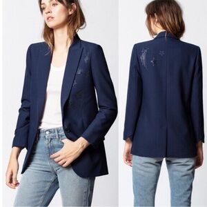 Zadig & Voltaire - Viva Strass Shooting Star Studded Navy Blazer Size 36/S